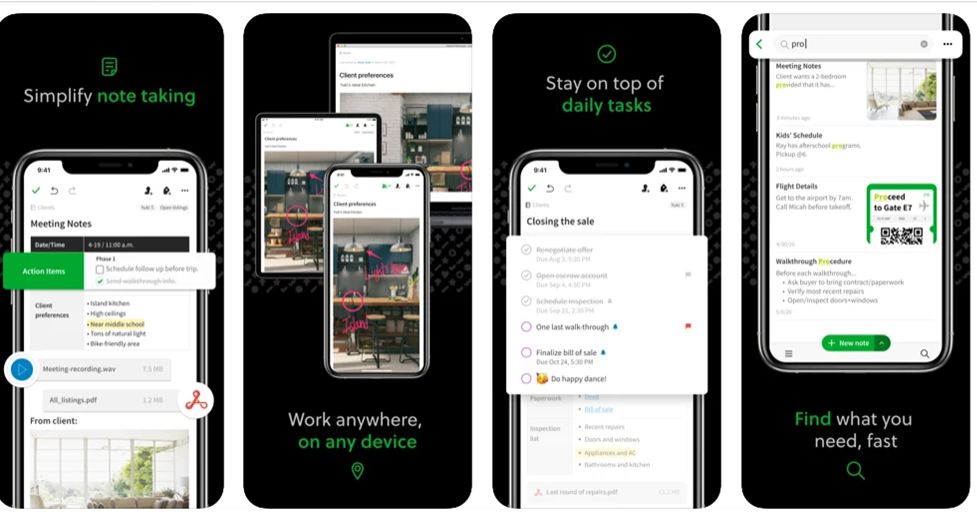 Evernote Productive Mobile App Info graphic